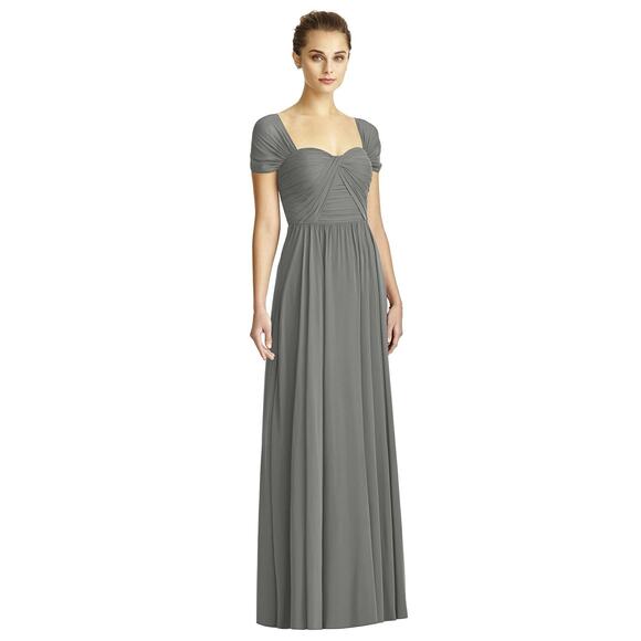 Jenny Yoo Bridesmaid Chiffon Dress Charcoal Gray 4L - Picture 12 of 12